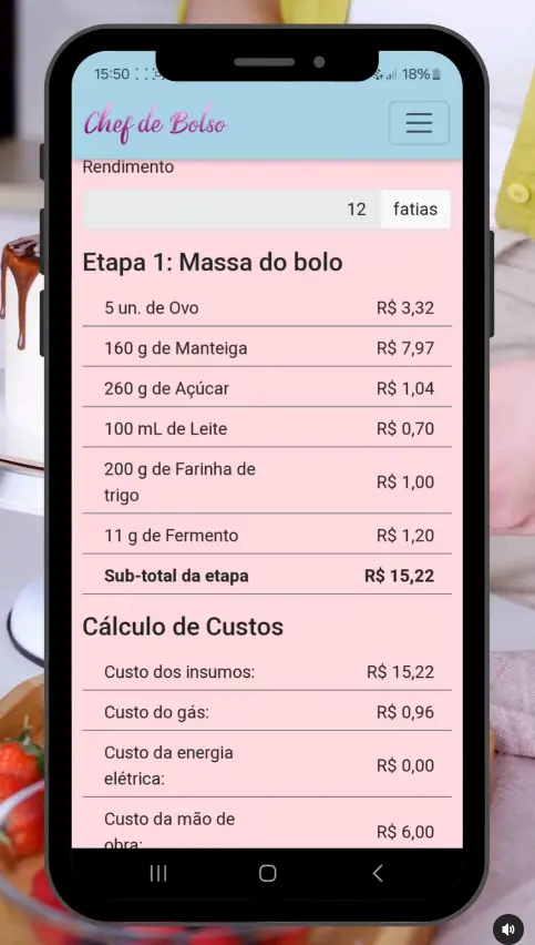 Precifique suas receitas